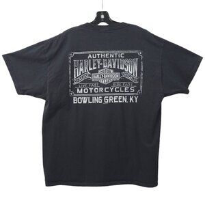 Harley Davidson T Shirt Mens XL Double Sided Live Fast Ride Fast Bowling Green